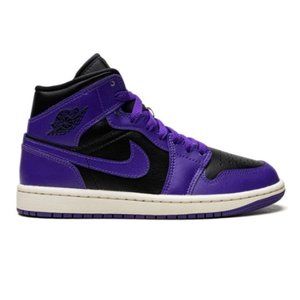 Nike Air Jordan 1 Mid Dark Concord Purple Black BQ6472-051 Womens Brand New